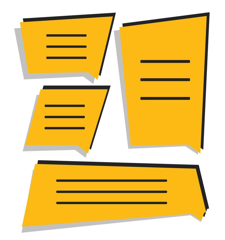 Blank text frame in different abstract shapes simple flat vector