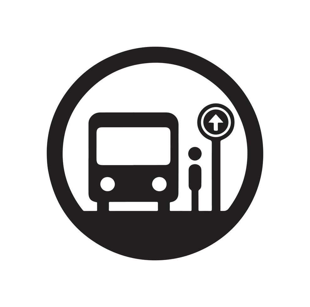 Bus stop icon illustration vector