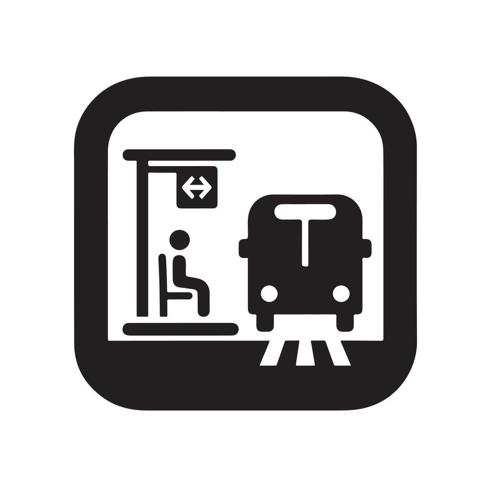 Bus stop icon illustration vector