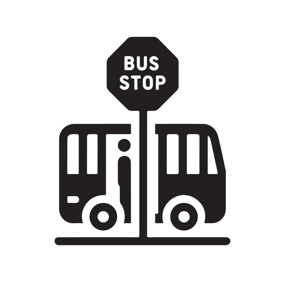 Bus stop icon illustration vector