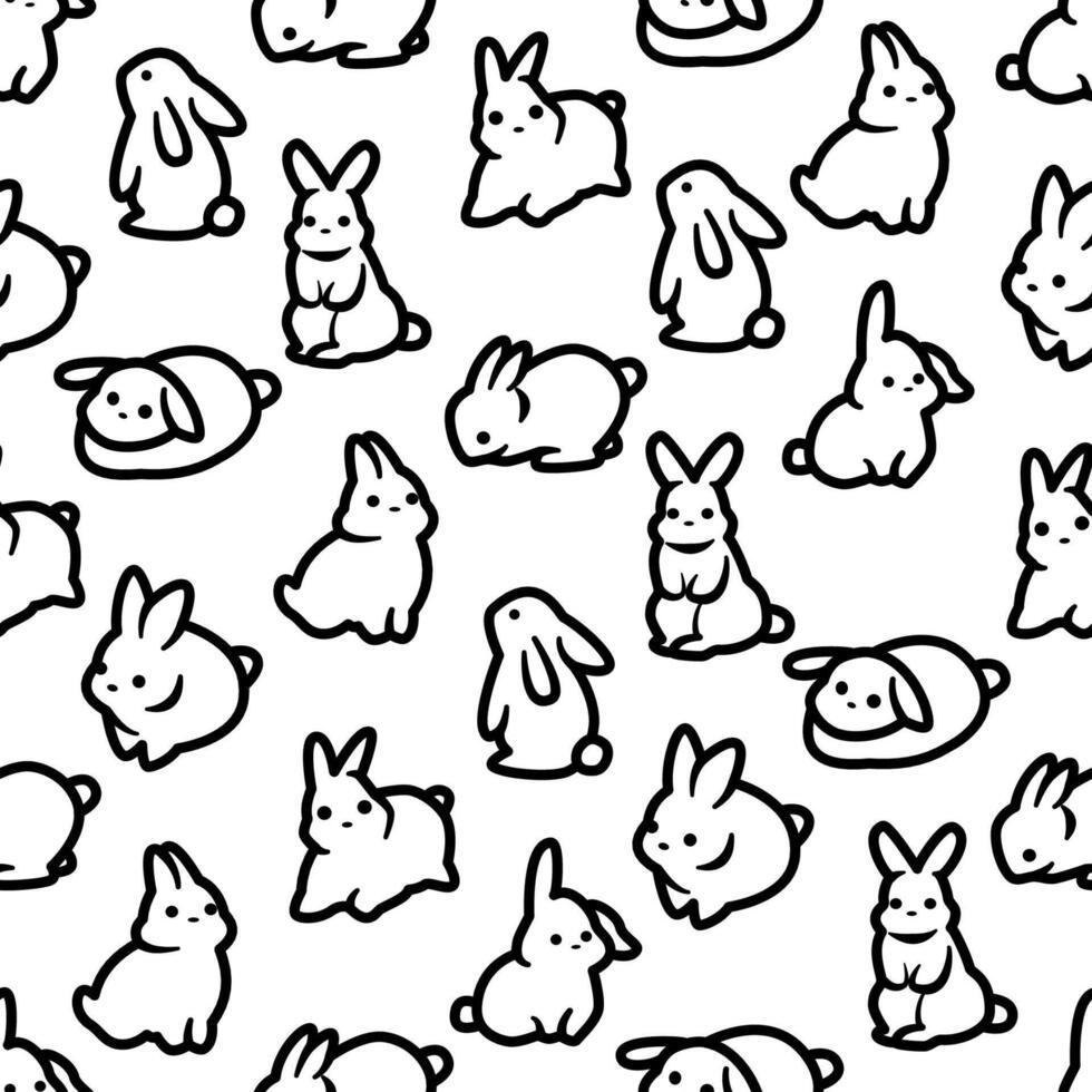 Seamless pattern with bunny vector