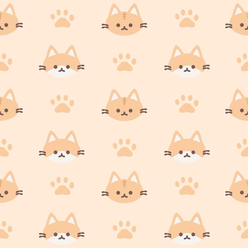 Seamless pattern with cat vector