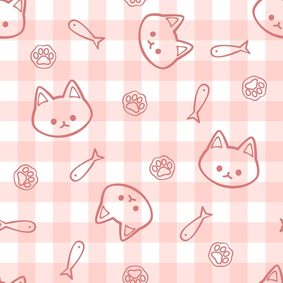 Seamless pattern with cat vector
