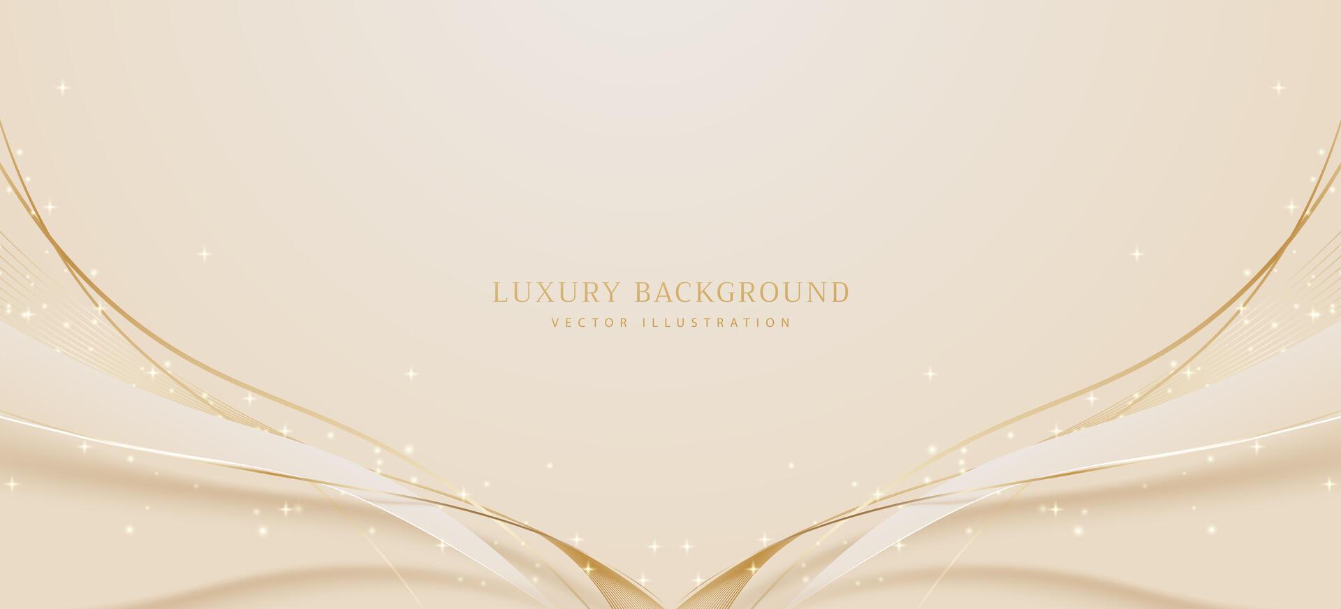 Abstract luxury gold background. Modern golden line wave design template. Premium soft cream with elegant geometric banner illustration vector