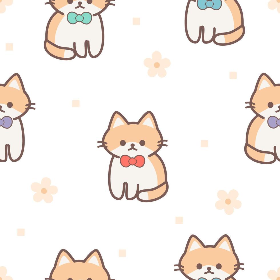 Seamless pattern with cat vector
