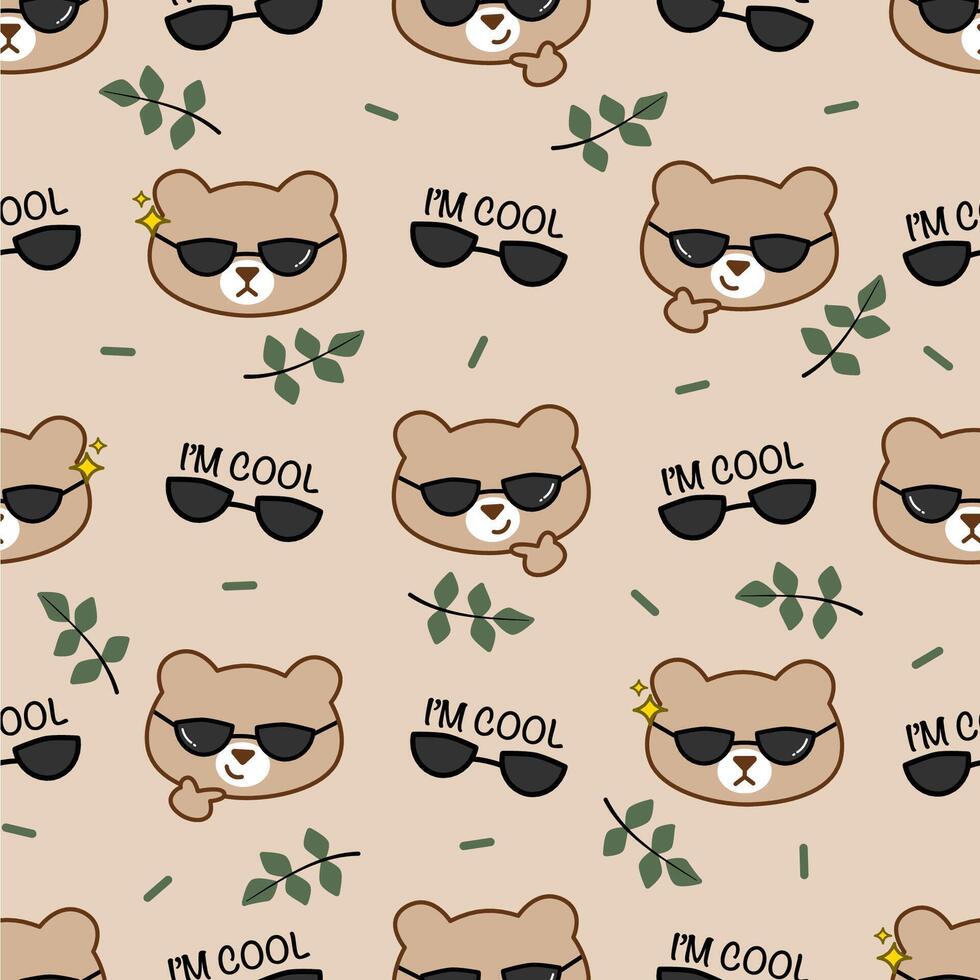 Seamless pattern with a cute bear vector