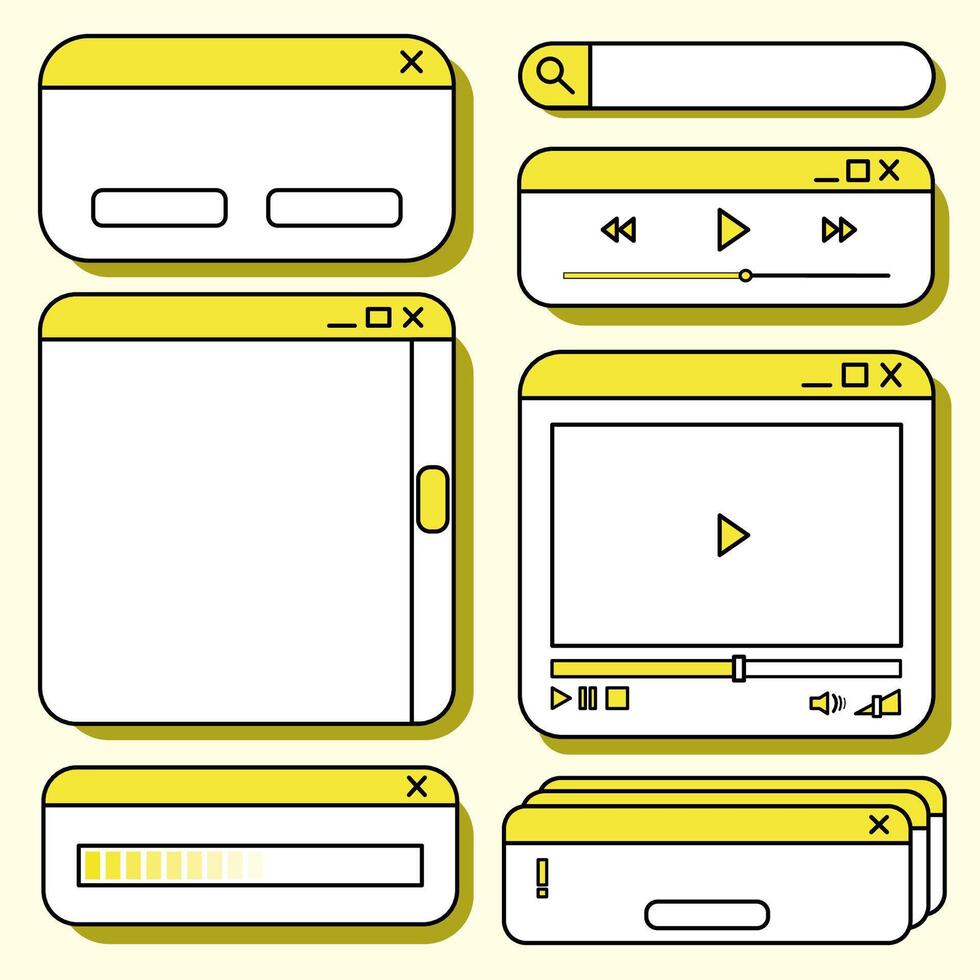 Old retro computer windows vector