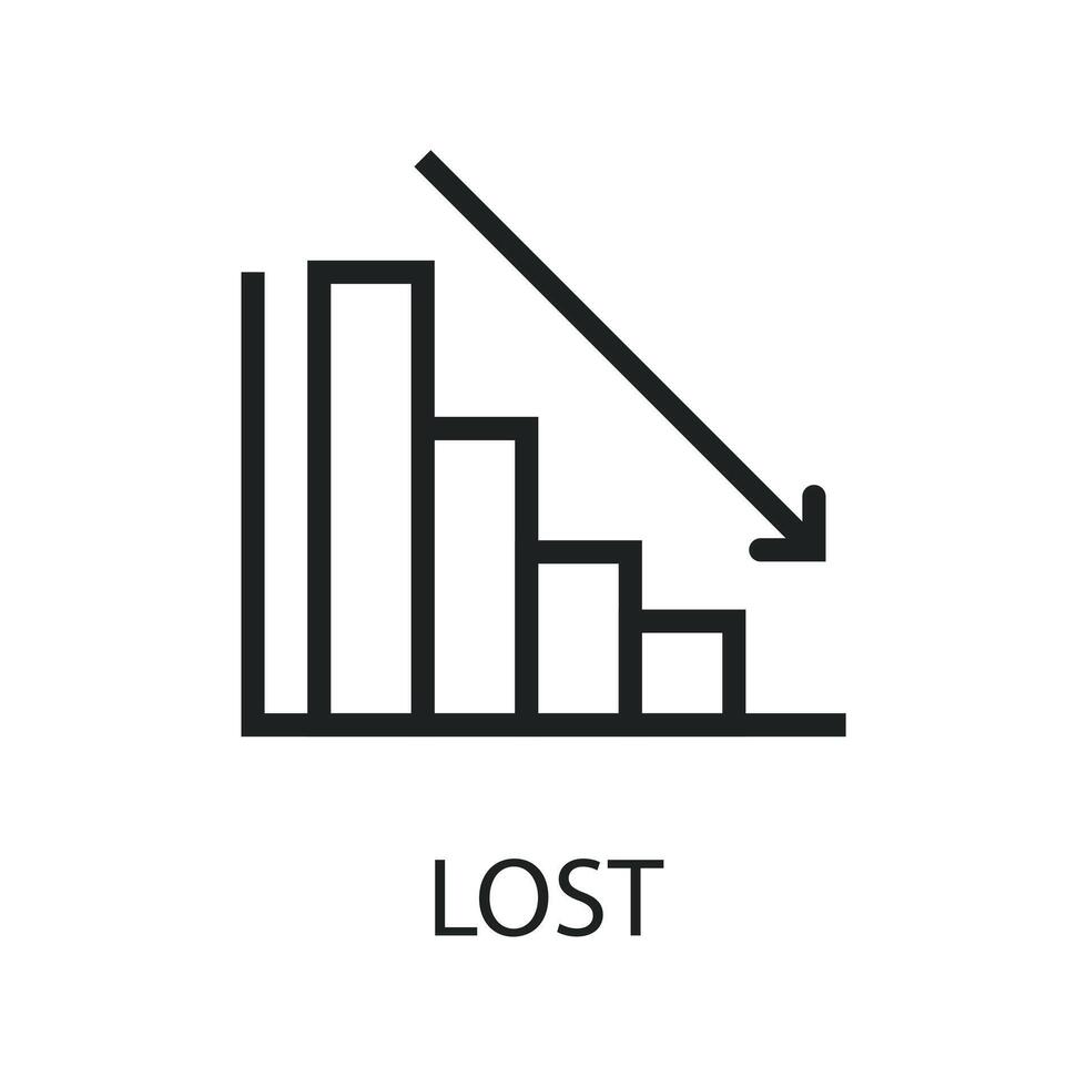 lost flat icon outline art vector