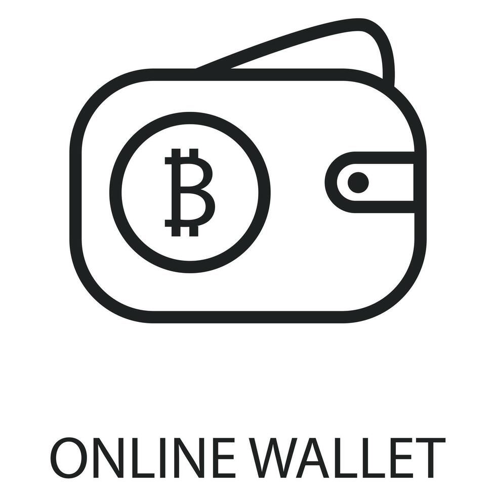 online wallet flat icon outline art vector