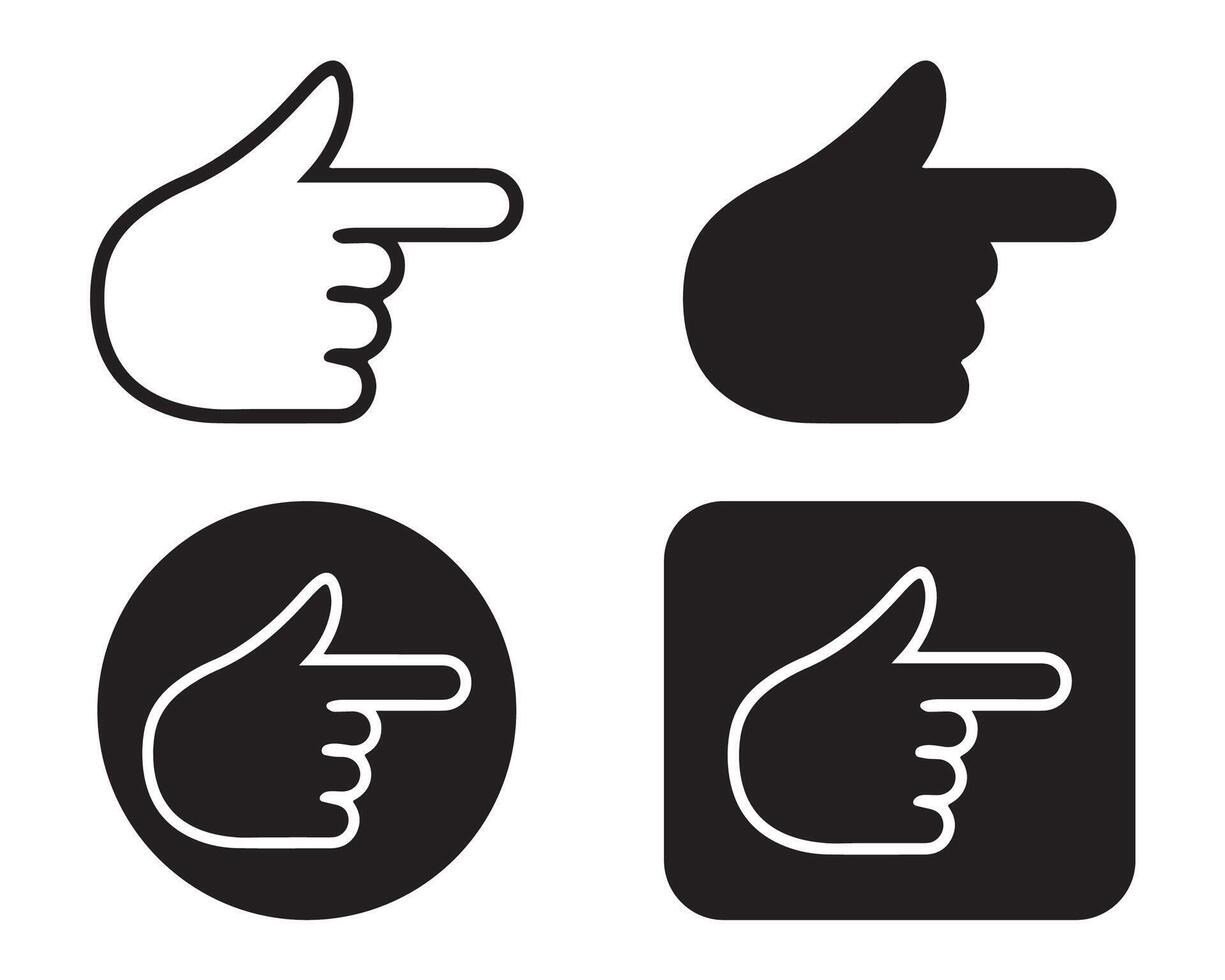 flat icon hand gesture pointing design vector