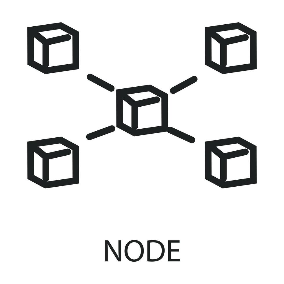 node flat icon outline art vector