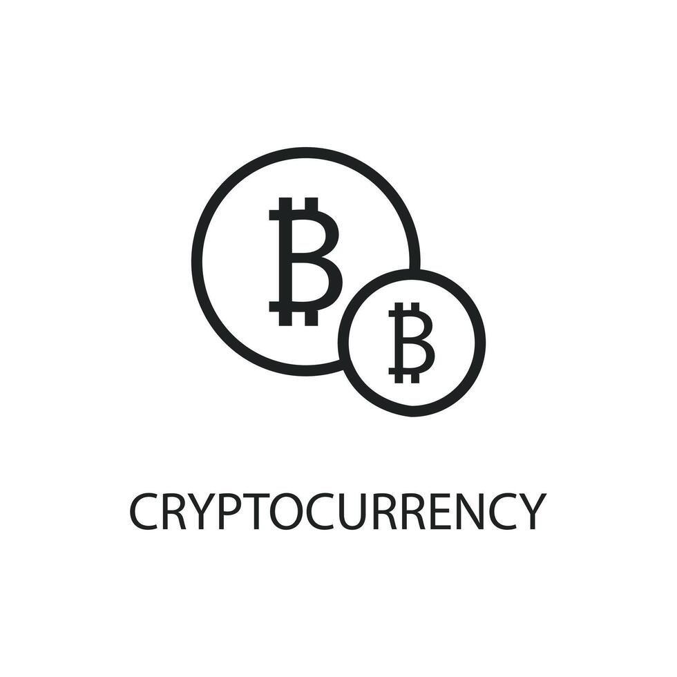 crypto coin flat icon outline art vector