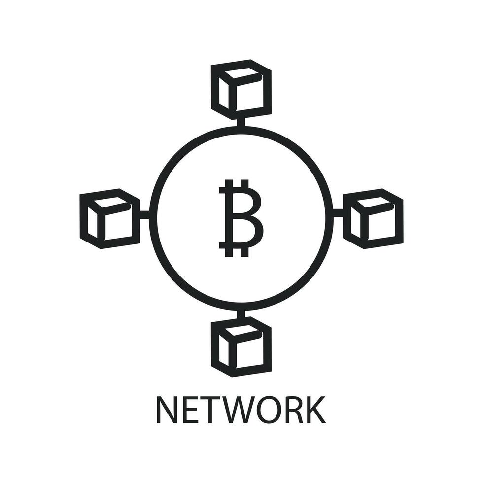 network flat icon outline art vector
