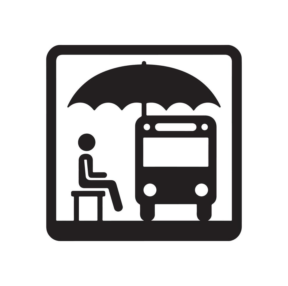 Bus stop icon illustration vector