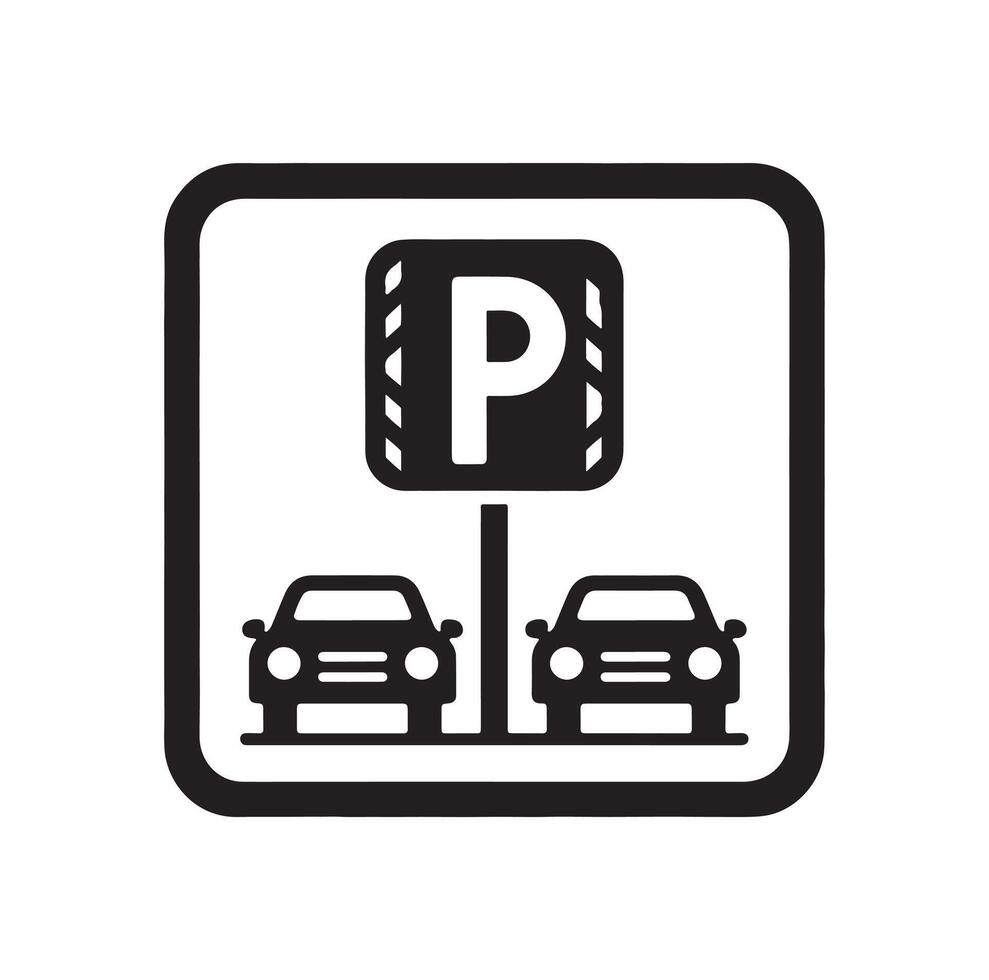 Parking icon. Car Parking Icon. Parking and traffic signs isolated on white background. Map parking pointer. illustration. vector