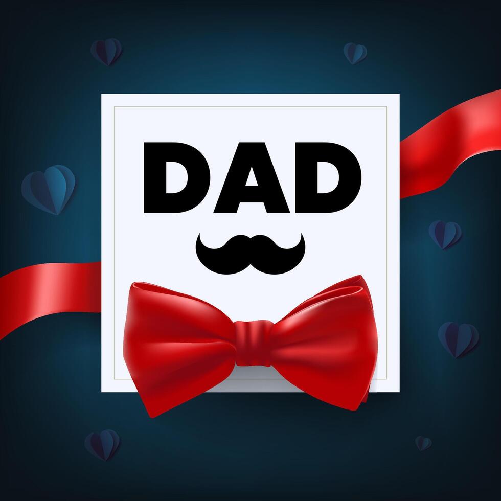 a white sign with a red ribbon and a red bow tie vector