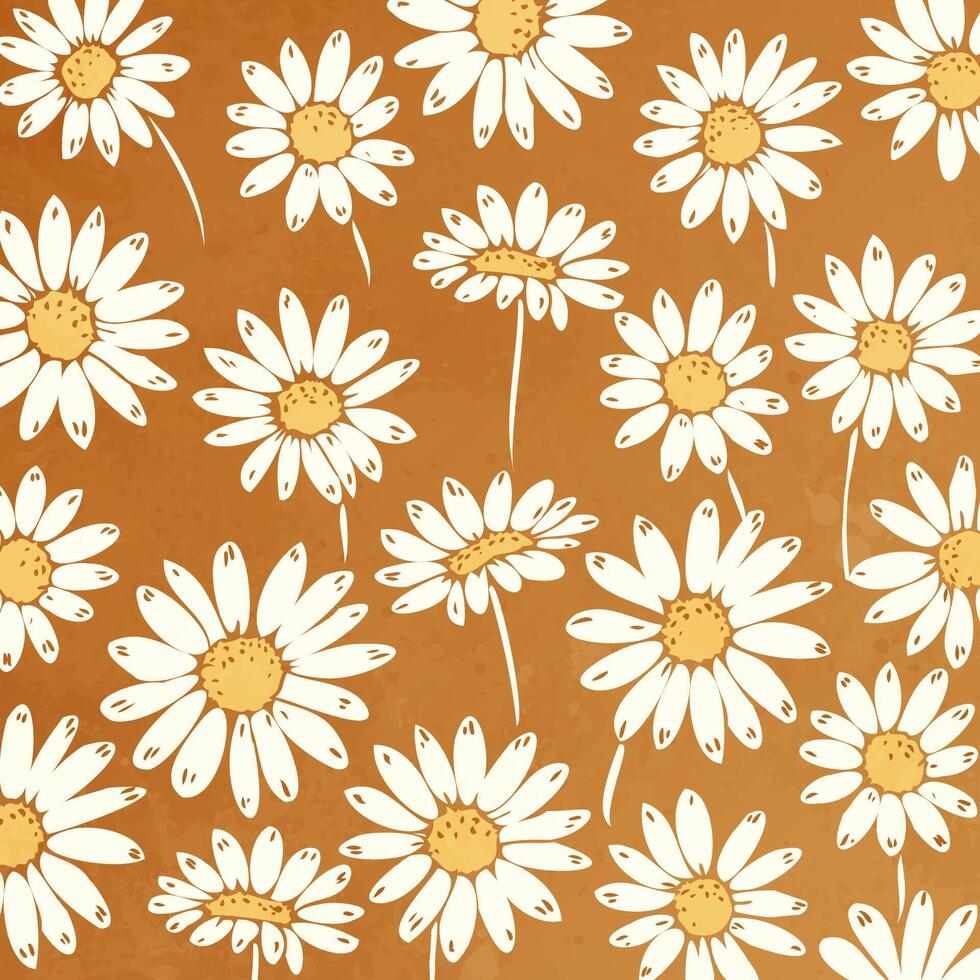 a wallpaper with daisies on it is painted in yellow and white. vector