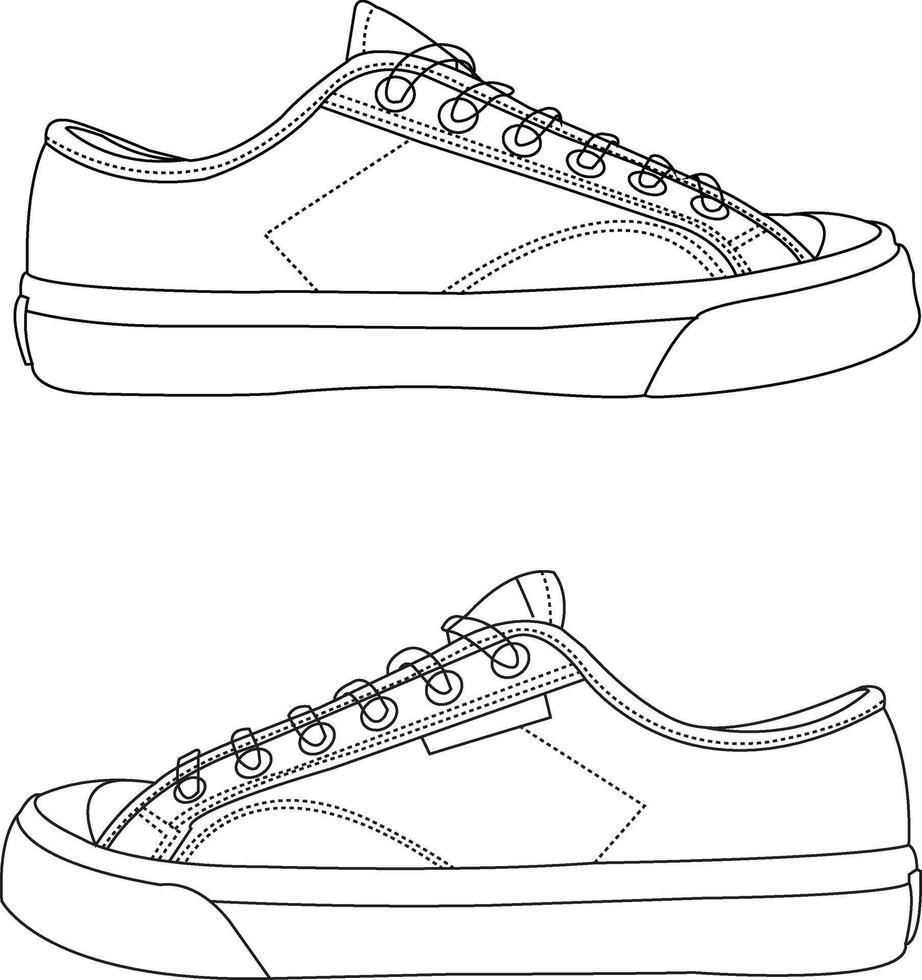 Set of sports and lifestyles shoes, Sneakers shoe lineart icon. new shoe illustration for sport and branding design, set of outline Cool Sneakers. Shoes sneaker outline drawing vector