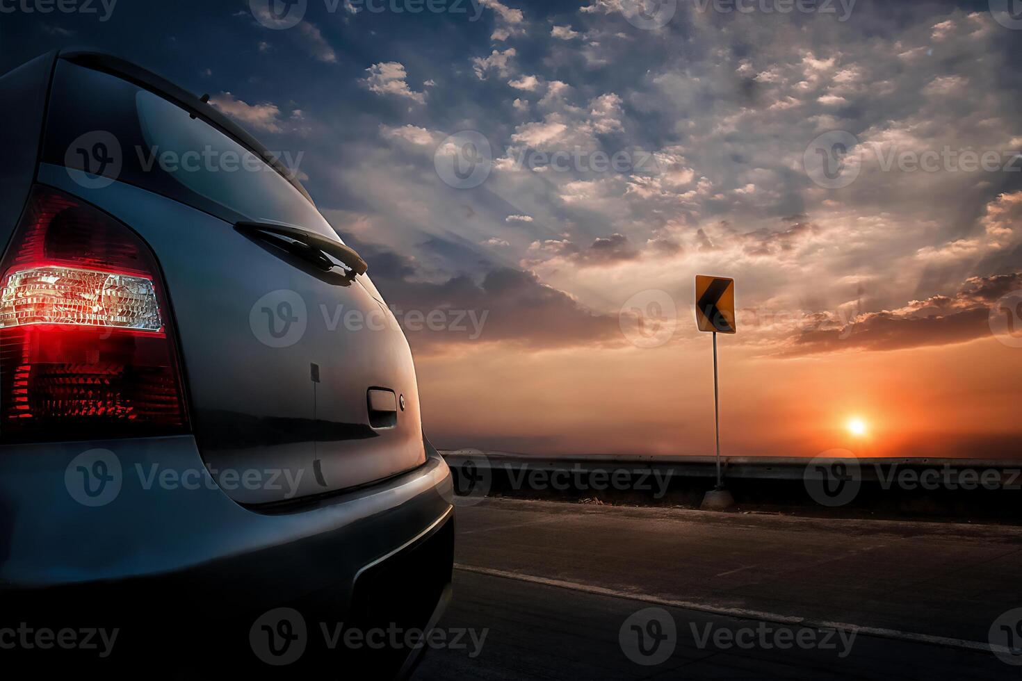 View of the rear bumper of a MPV car photo