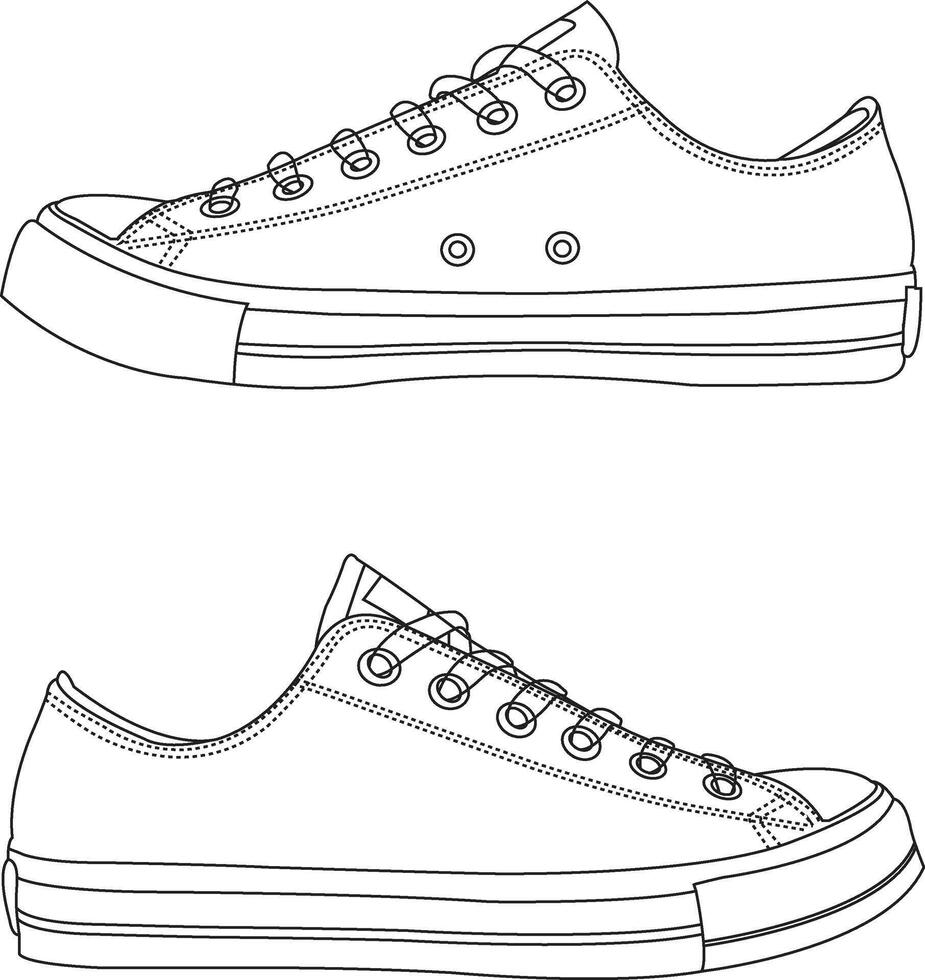 Set of sports and lifestyles shoes, Sneakers shoe lineart icon. new shoe illustration for sport and branding design, set of outline Cool Sneakers. Shoes sneaker outline drawing vector