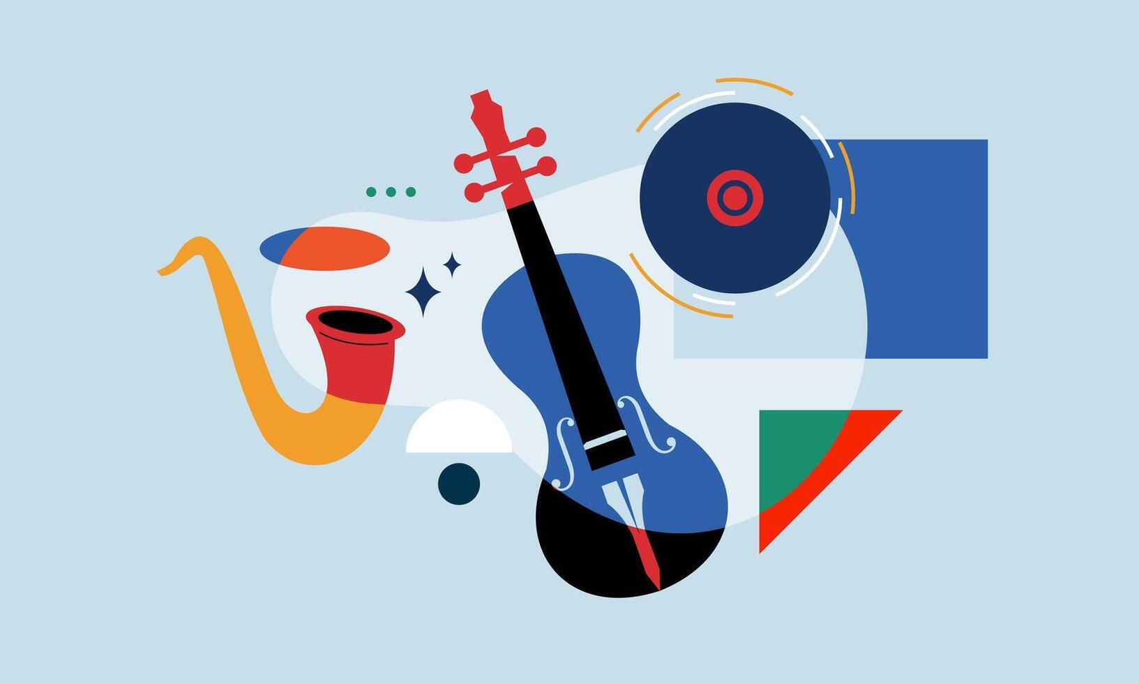 Jazz music. Concert instruments, posters with piano, saxophone vector
