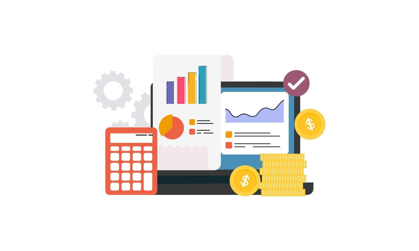 Financial report concept. Business analytics, accounting logo vector