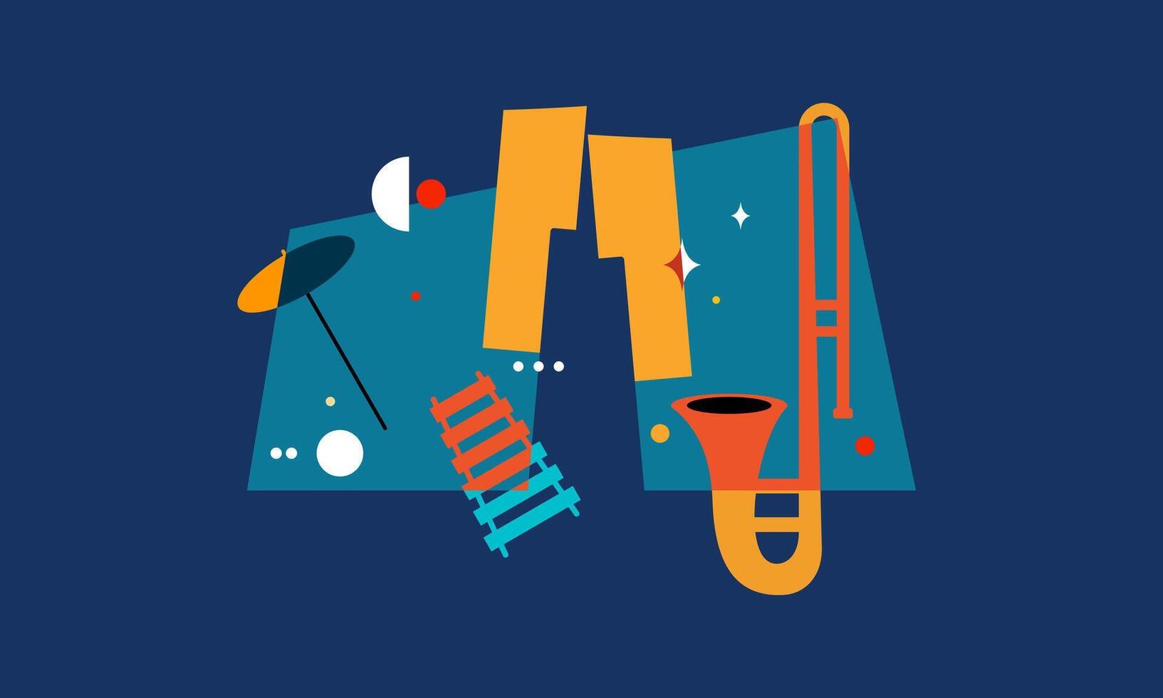 Jazz music. Concert instruments, posters with piano, saxophone vector
