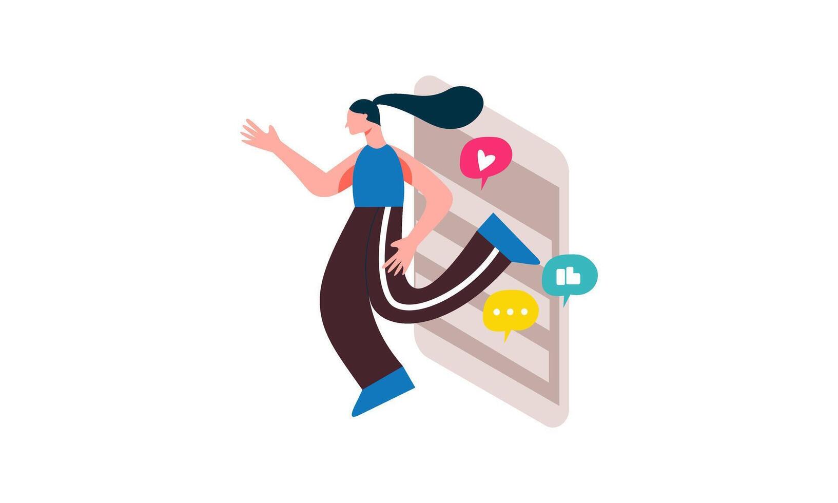 Modern social media problems, peculiarities and differences vector