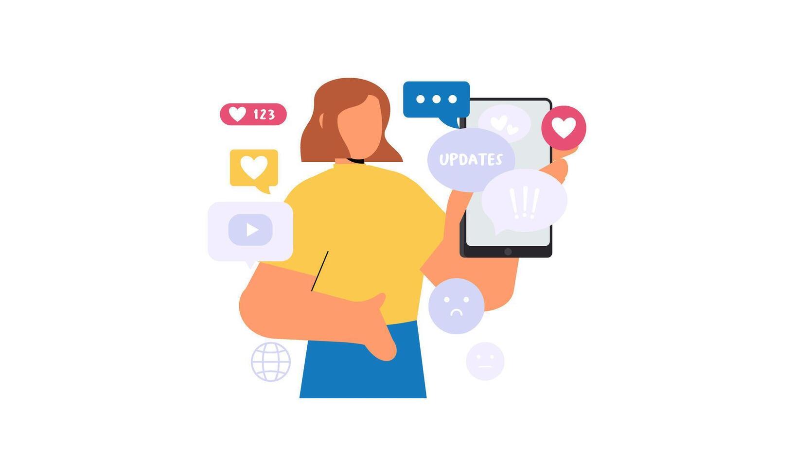 Modern social media problems, peculiarities and differences vector
