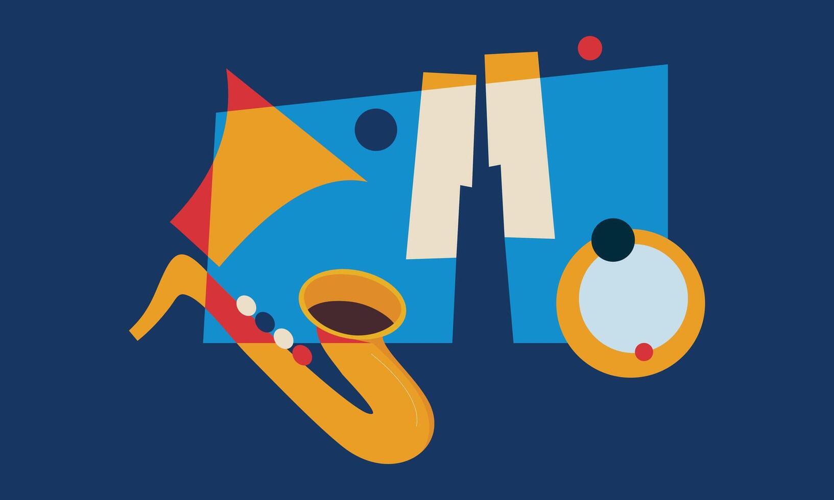 Jazz music. Concert instruments, posters with piano, saxophone vector