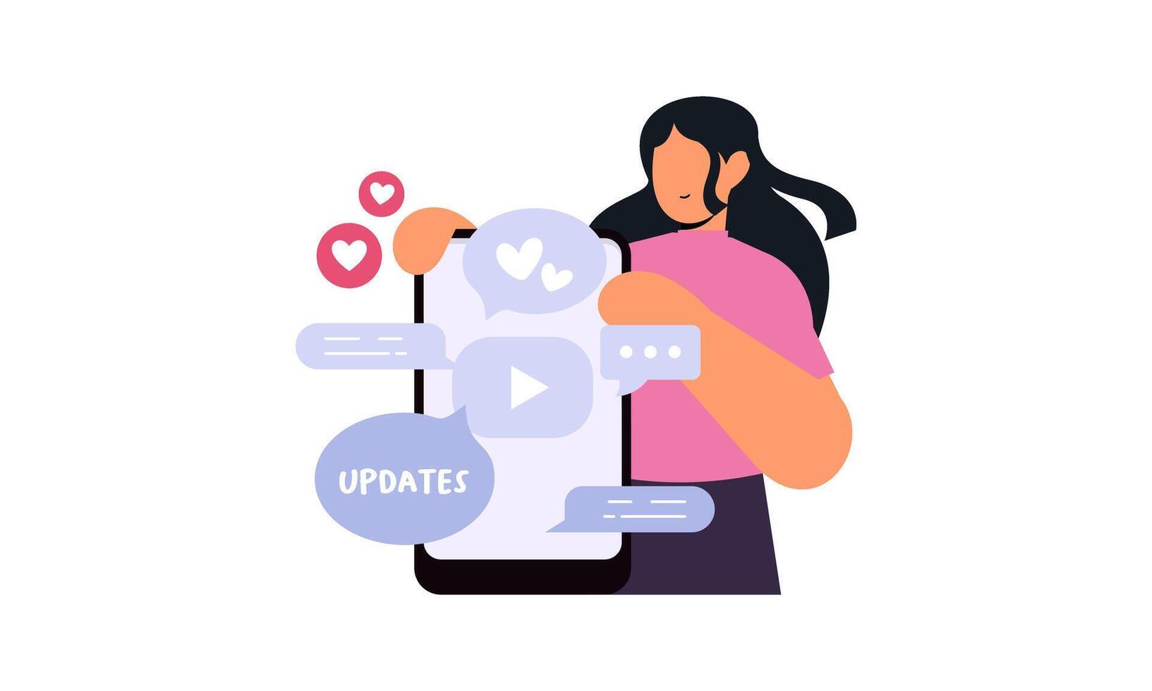 Modern social media problems, peculiarities and differences vector