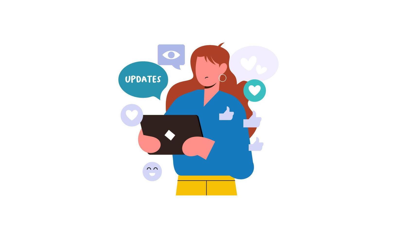 Modern social media problems, peculiarities and differences vector