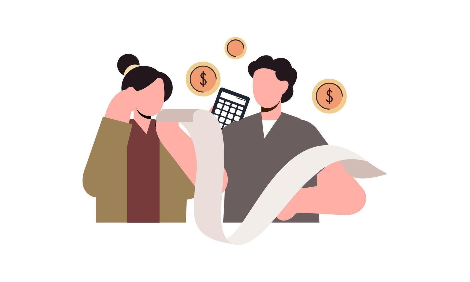 Family budget concept. Couple and personal finance, financial literacy vector