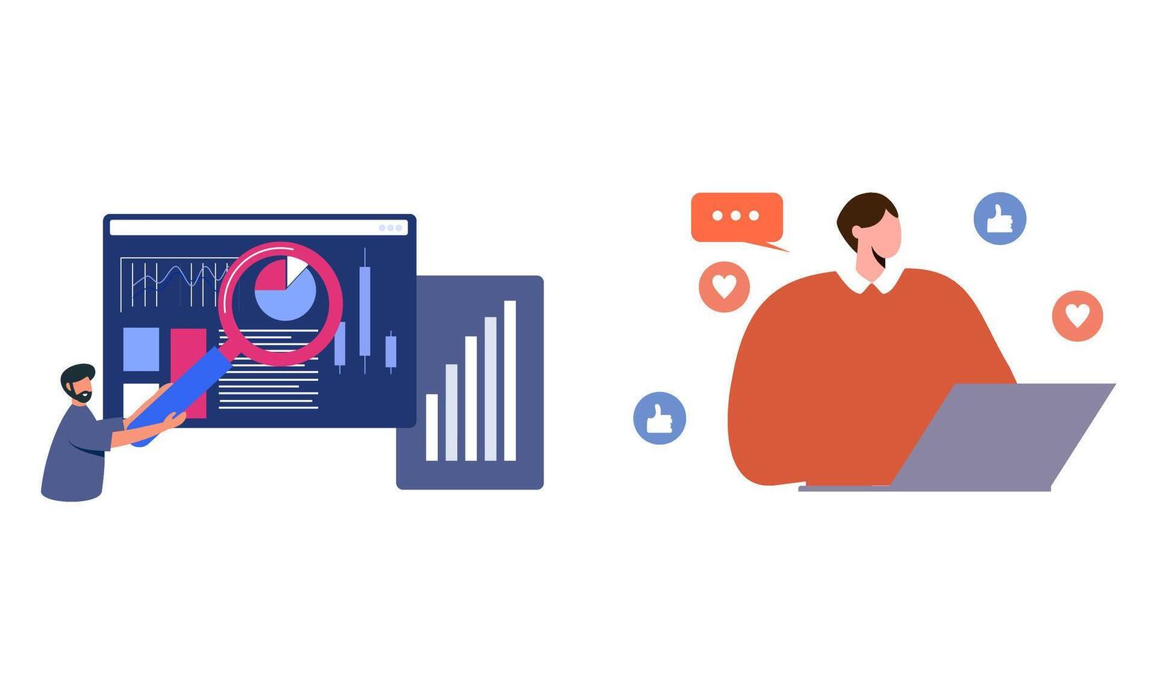 Information technology business, work in internet illustration vector