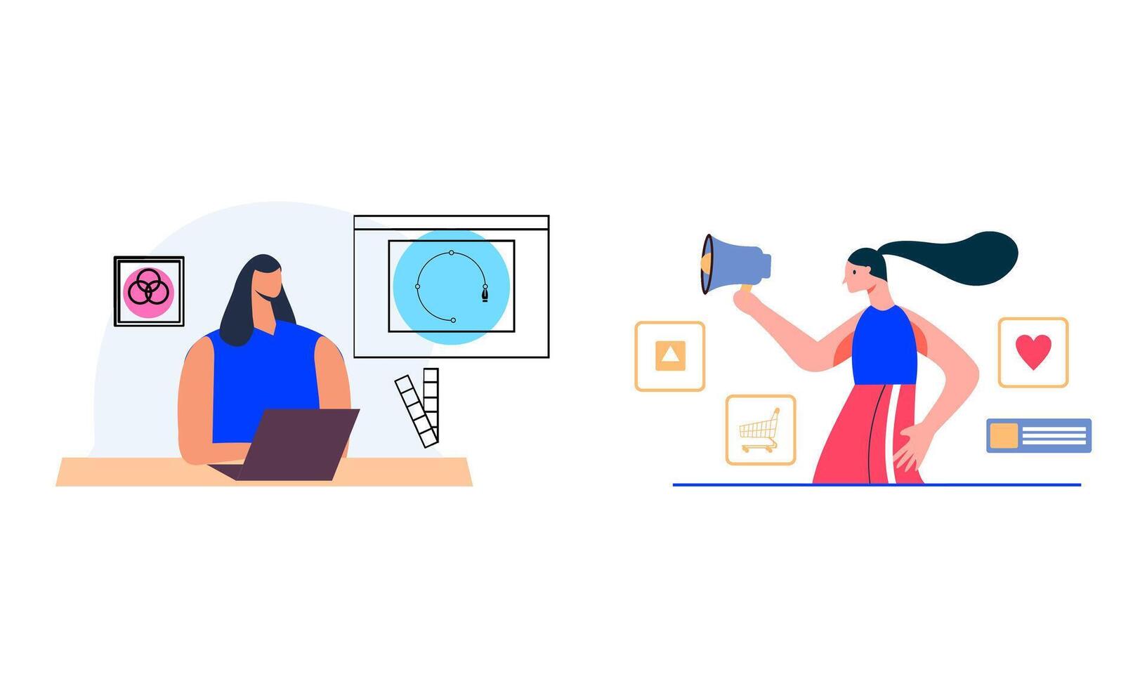 Information technology business, work in internet illustration vector