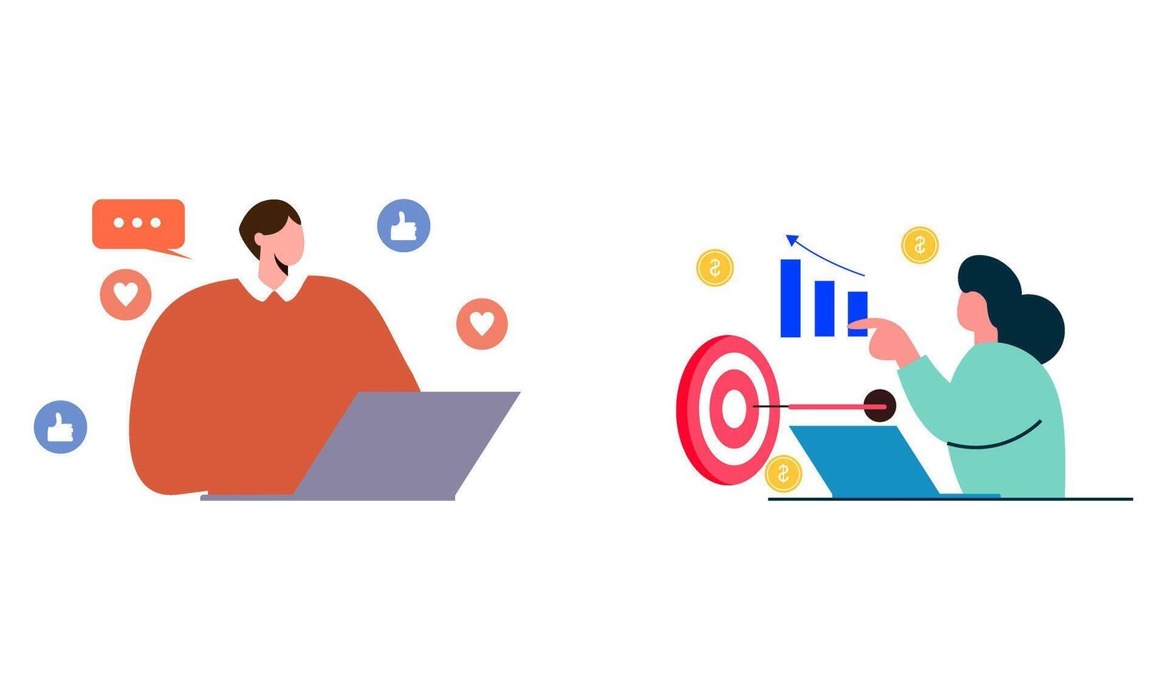 Information technology business, work in internet illustration vector