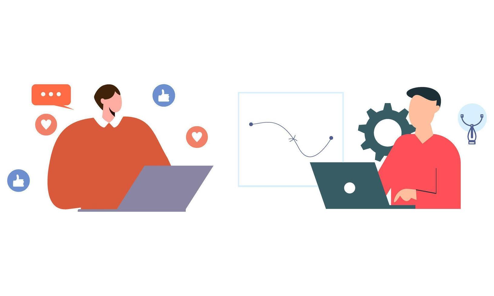 Information technology business, work in internet illustration vector
