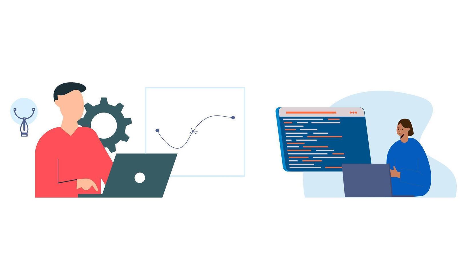 Information technology business, work in internet illustration vector
