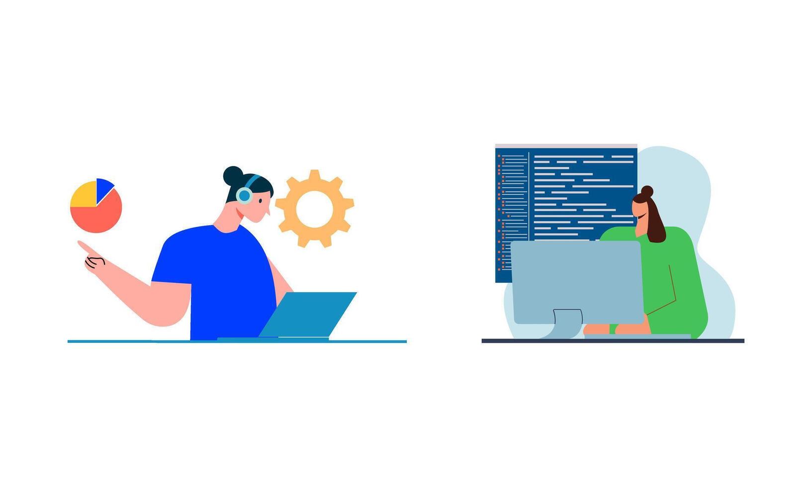 Information technology business, work in internet illustration vector