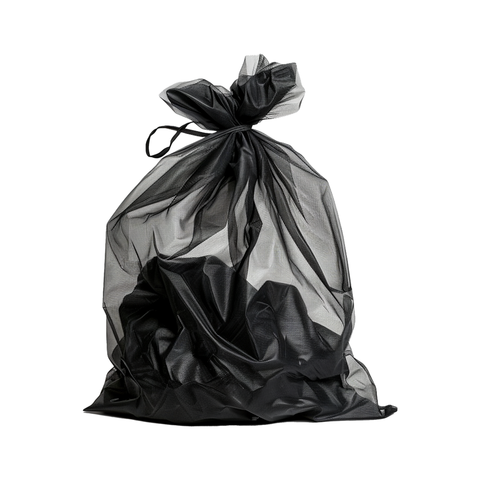 Black realistic laundry bag isolated on background png