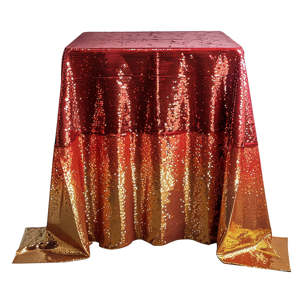 Beautiful red and gold sequin isolated on transparent background png