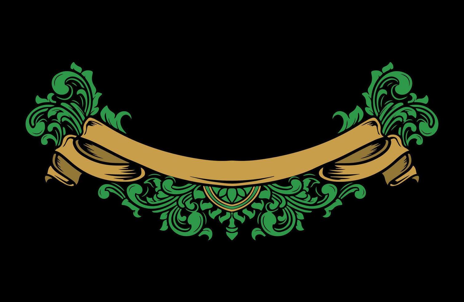 luxury ribbon ornament floral vintage vector