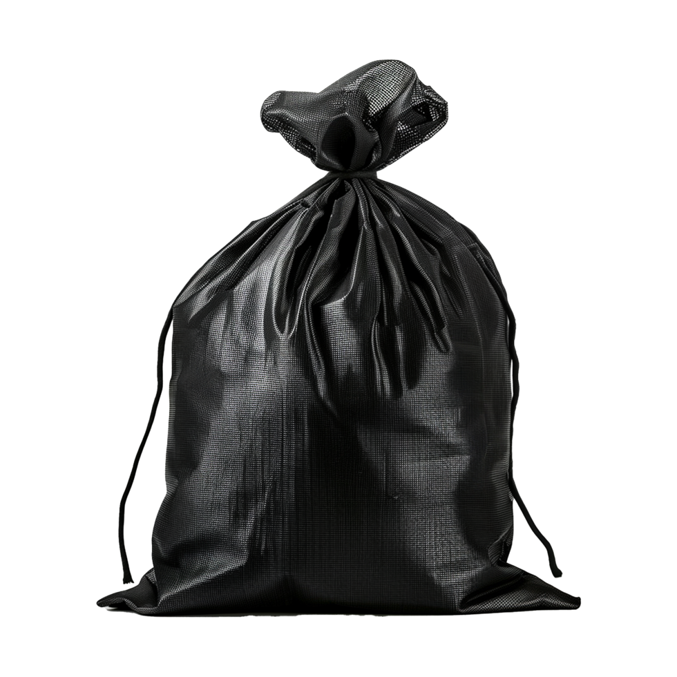 Black realistic laundry bag isolated on background png