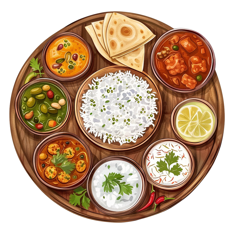 Vegetable Thai food isolated on transparent background png