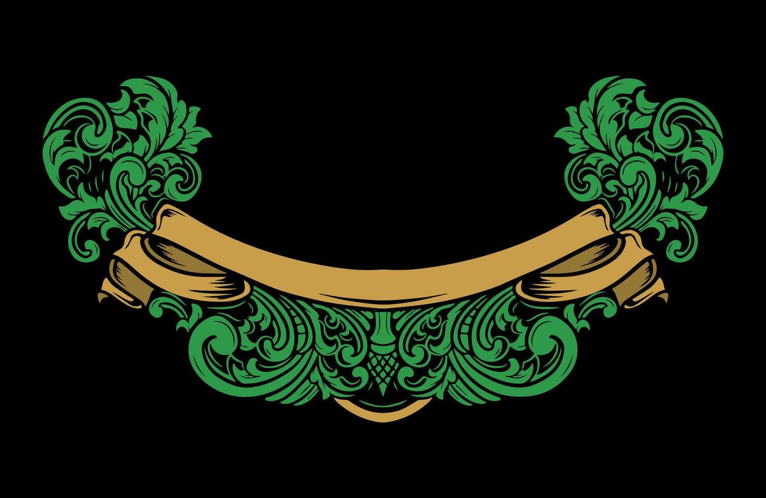 luxury ribbon ornament floral vintage vector
