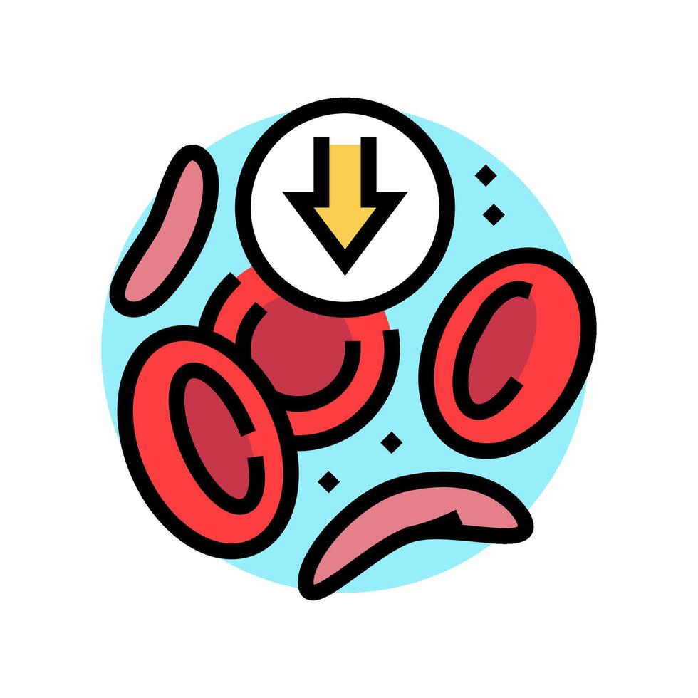 sickle cell anemia disease color icon illustration vector