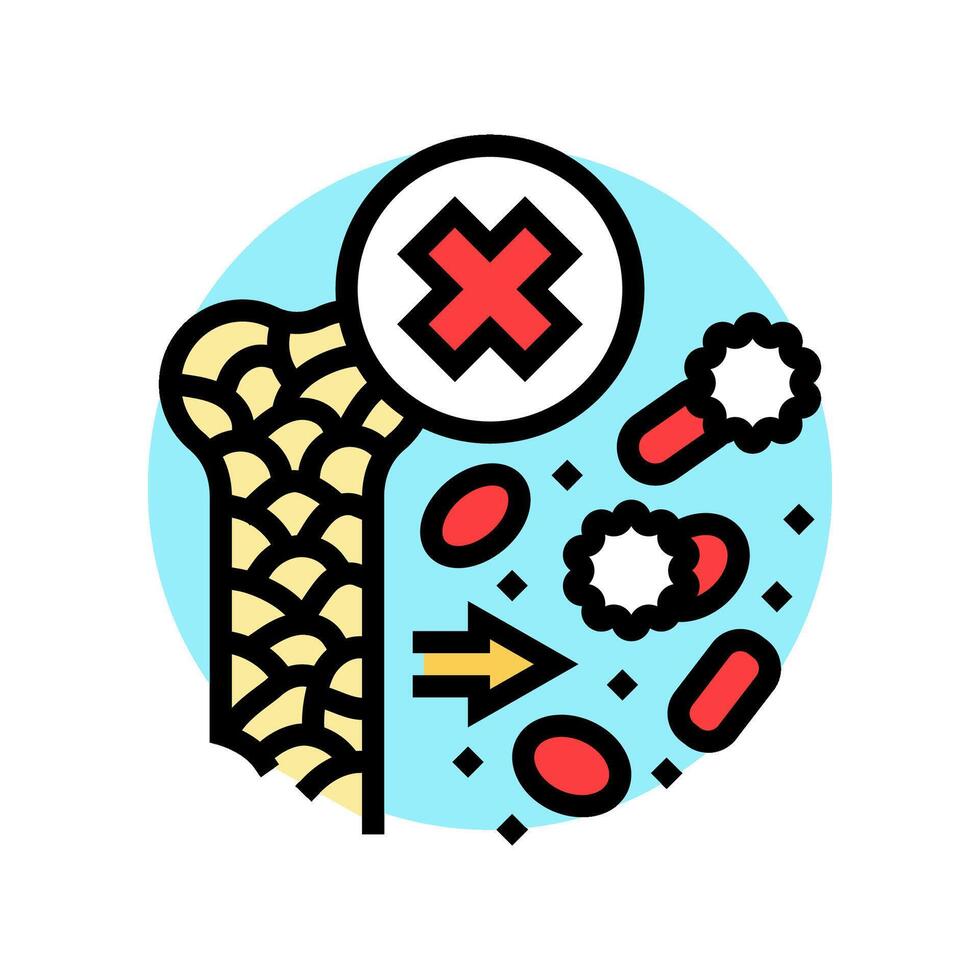 myelofibrosis disease color icon illustration vector