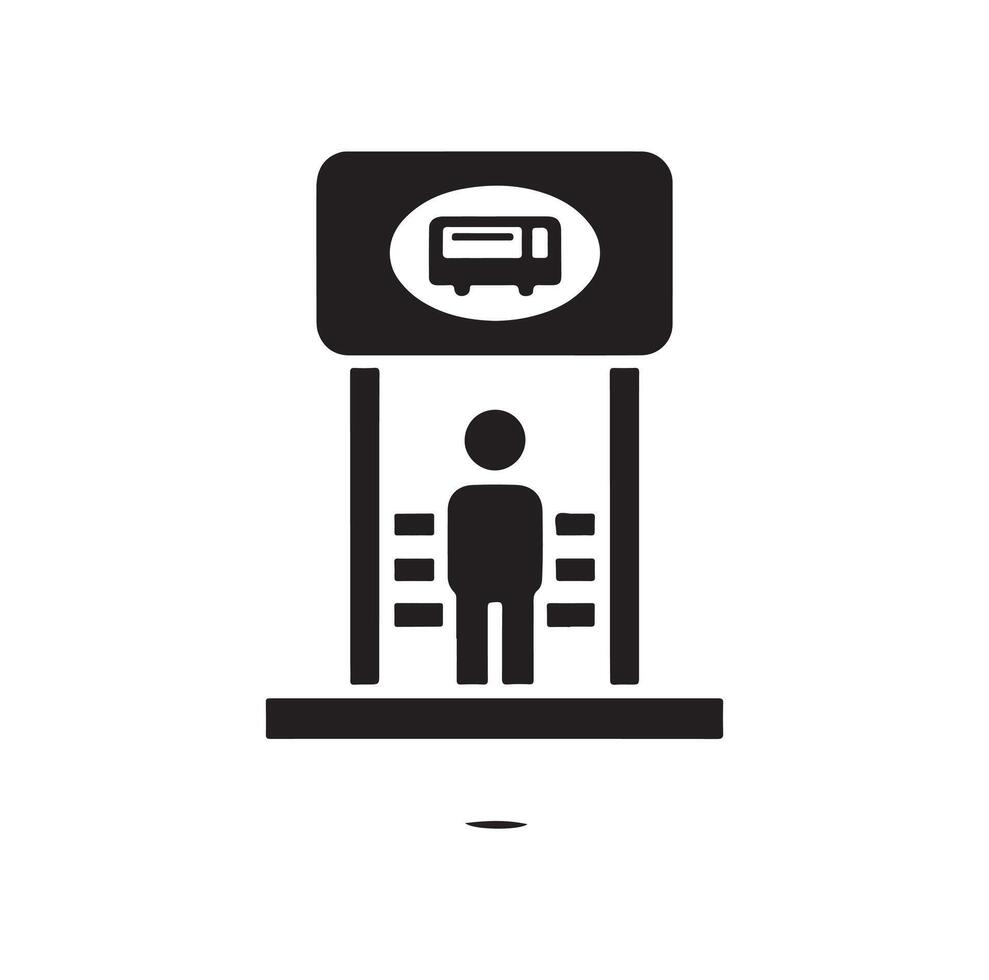 Bus stop icon illustration vector