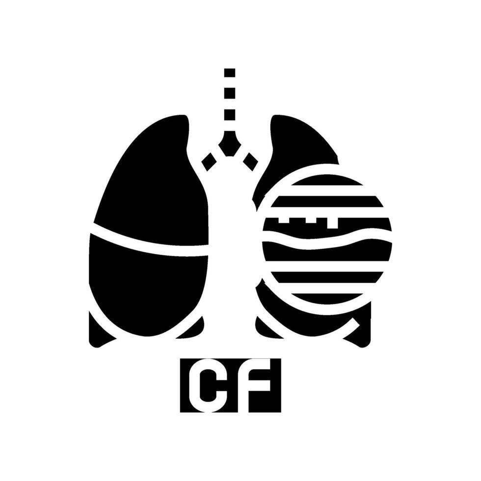 cystic fibrosis disease glyph icon illustration vector