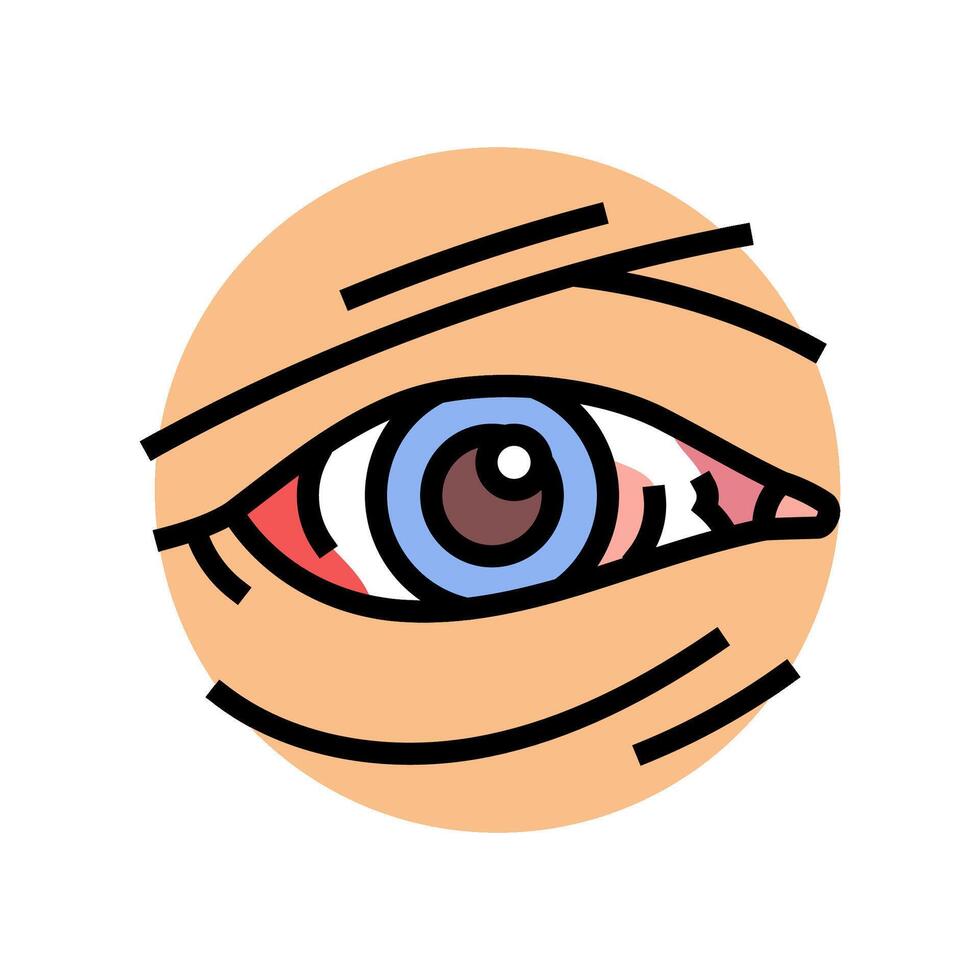 eye injuries household injury accident color icon illustration vector